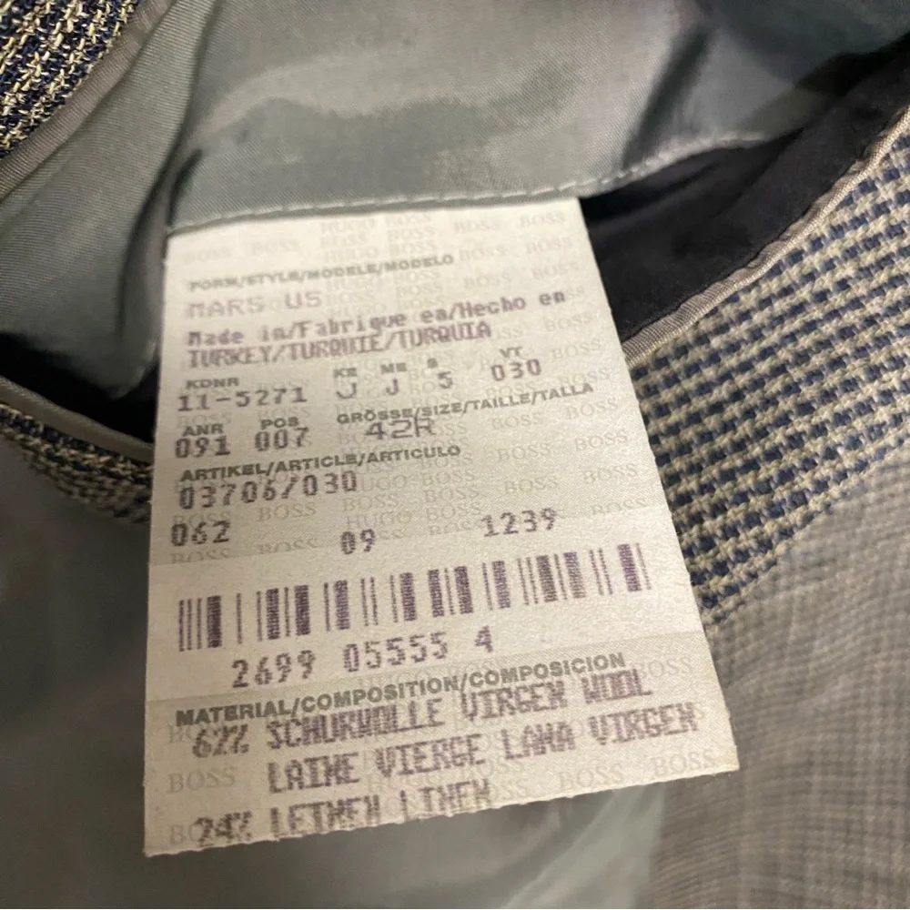 Hugo Boss Men’s Sports Coat Blazer Jacket Size 42R Virgin Wool Linen Blend